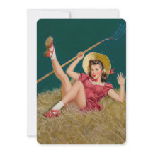 Al Buell Vintage Farming Farm Pin Up Girl