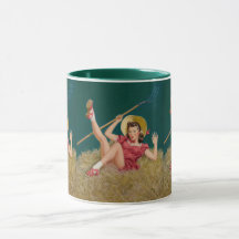 Al Buell Vintage Farming Farm Pin Up Girl