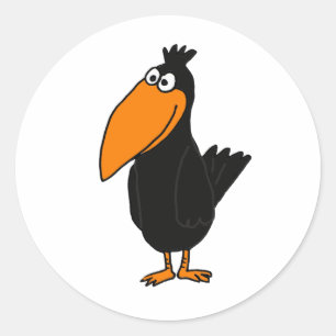 AL- Funny Crow Design Classic Round Sticker