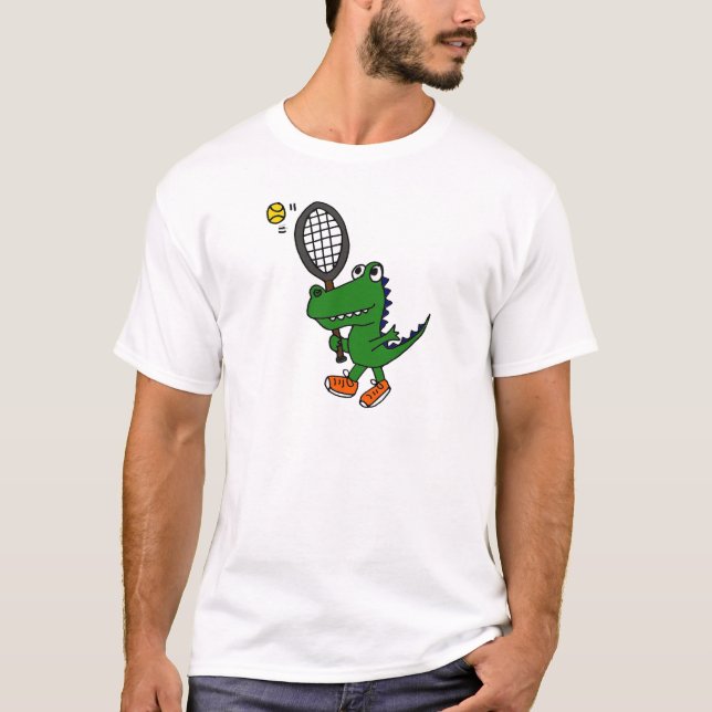 AL- Funny Gator Playing Tennis T-Shirt (Front)