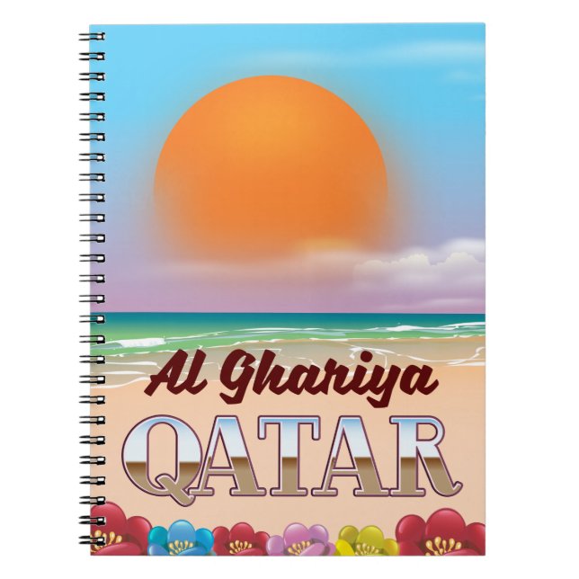 Al Ghariya Qatar beach poster Notebook (Front)