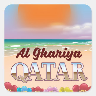 Al Ghariya Qatar beach poster Square Sticker