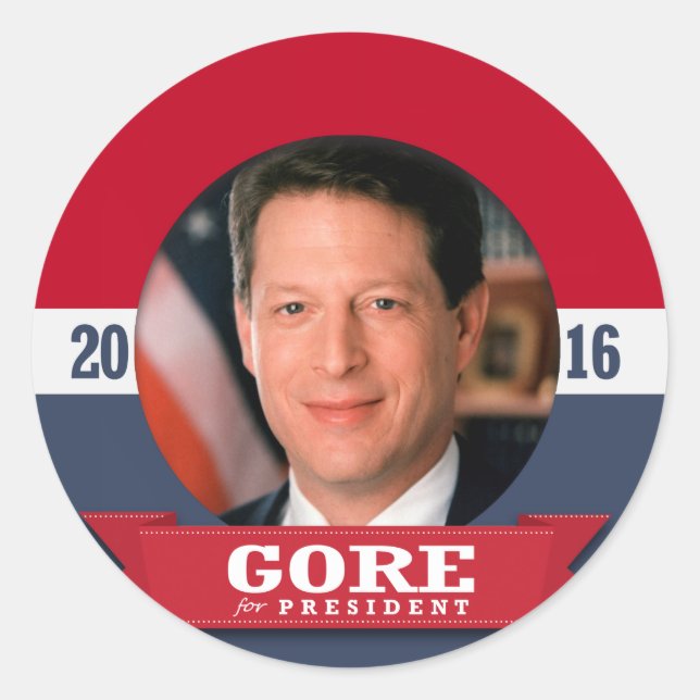 AL GORE 2016 CLASSIC ROUND STICKER (Front)