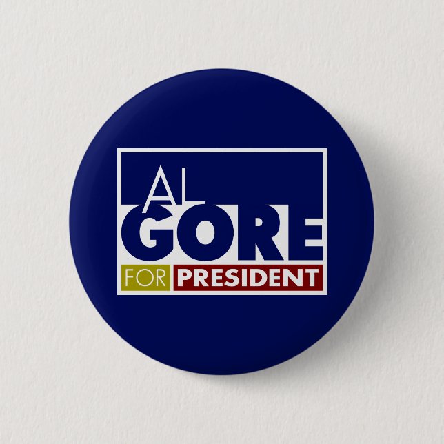 Al Gore for President V1 6 Cm Round Badge (Front)