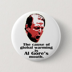 Al Gore Global Warming Black 6 Cm Round Badge