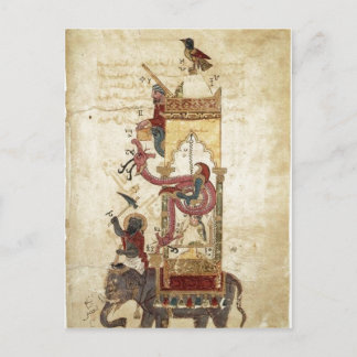 Al-Jazari: The Elephant Clock (mechanical clock, w Postcard