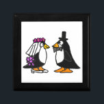 AL- Penguin Wedding Gift Box<br><div class="desc">Cute funny bride and groom penguin cartoon gift box design. They are cute and fun and full of personality. Great gift idea. Can also add custom text when ordering.</div>