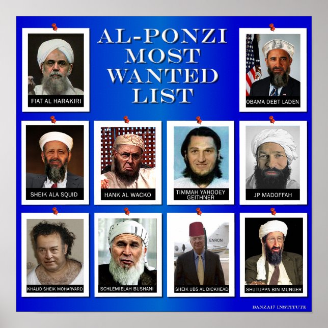 AL-PONZI MOST WANTED LIST "BLUE" POSTER (Front)