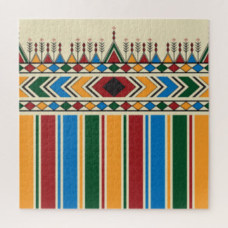 Al-Qatt Al-Asiri inspired geometric pattern. Jigsaw Puzzle
