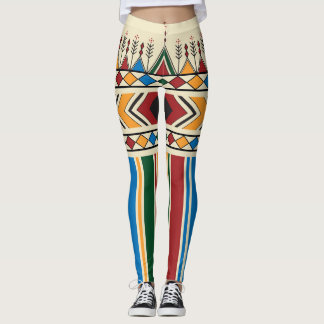 Al-Qatt Al-Asiri inspired geometric pattern. Leggings