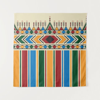 Al-Qatt Al-Asiri inspired geometric pattern. Tapestry