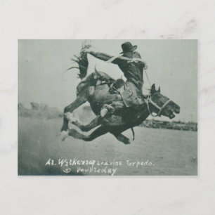 Al Wilkenson riding Torpedo. Postcard