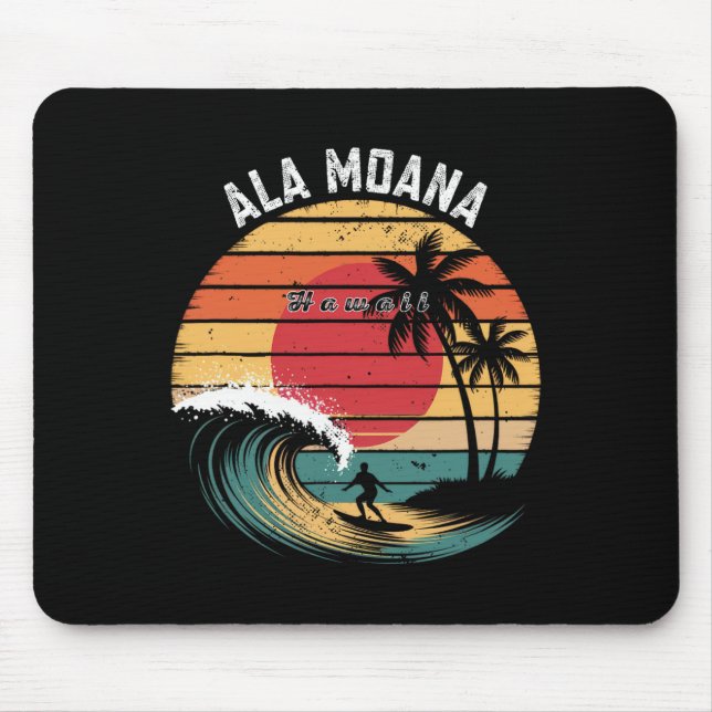 Ala Moana Beach Hawaii Beach Surfing  Mouse Mat (Front)
