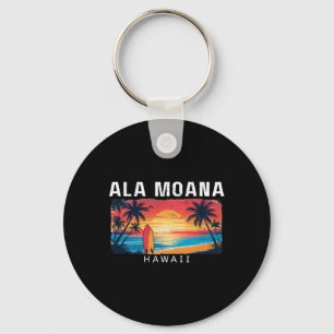 Ala Moana Beach Hawaii Men Women Surfing _1 Key Ring