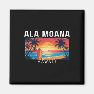 Ala Moana Beach Hawaii Men Women Surfing _1 Magnet