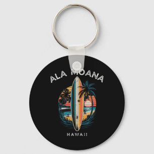 Ala Moana Beach Hawaii Men Women Surfing Key Ring