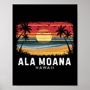 Ala Moana Beach Hawaii Surfboard Beach  Poster