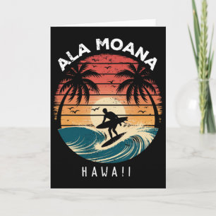 Ala Moana Beach Hawaii Surfboard Waves Beach Card