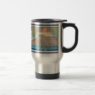 Ala Moana Diamond Head Hawaiian Surf Sign Travel Mug