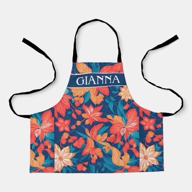 Alabai Geometric Colourful Personalised Pattern Apron (Front)