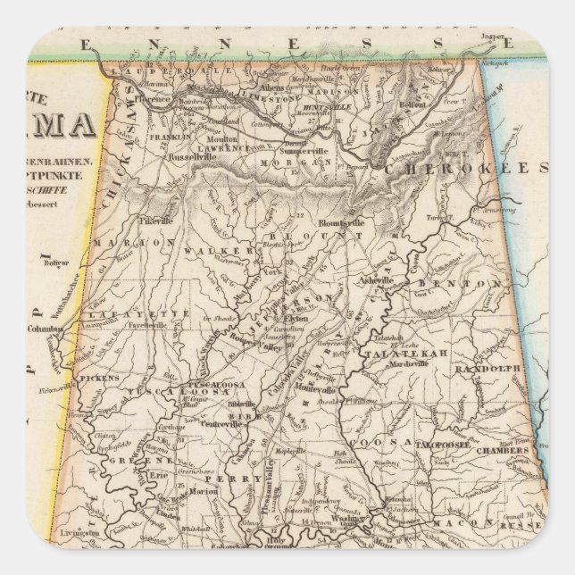Alabama 2 square sticker (Front)