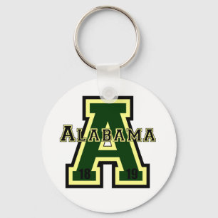 Alabama 'A' Green Key Ring