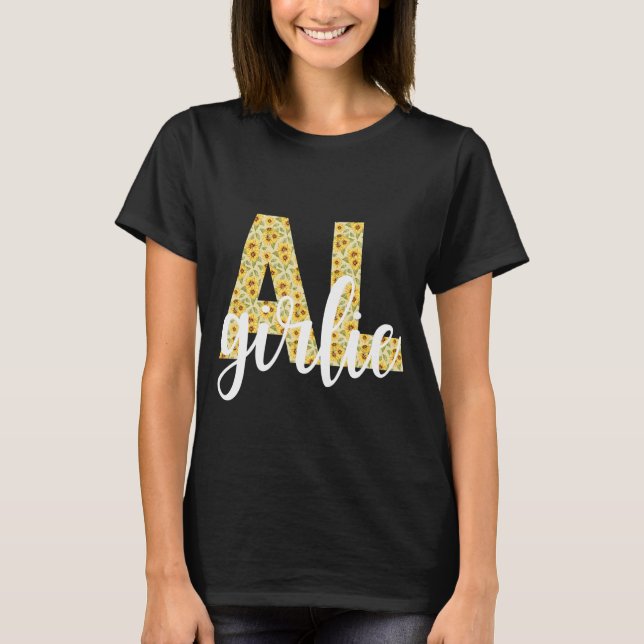 Alabama AL Girl State Pride Simply Sunflower Monog T-Shirt (Front)