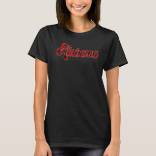 Alabama AL Pride Plaid Script Text For Men Women T-Shirt