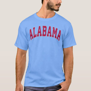 Alabama AL Vintage Sports Style Red Design Men Wom T-Shirt