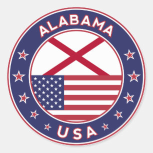Alabama, Alabama t-shirt, Alabama sticker, Classic Round Sticker