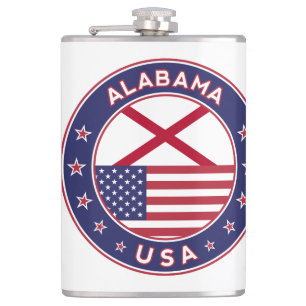 Alabama, Alabama t-shirt, Alabama sticker, Hip Flask