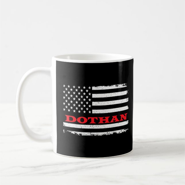 Alabama American Flag Dothan Usa Patriotic Souveni Coffee Mug (Left)