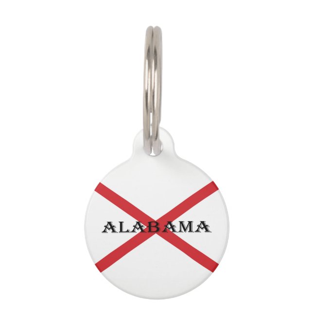 Alabama and Flag Custom Details ptcnt Pet Tag (Front)