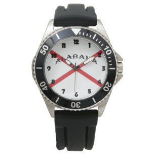 Alabama and Flag Fat Black Numbers wacnt Watch