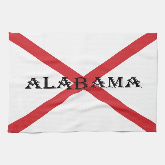 Alabama and Flag ktcnt Tea Towel (Horizontal)