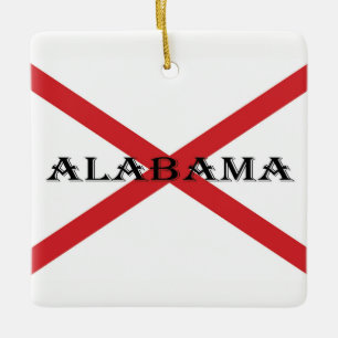 Alabama and Flag orncn Ceramic Ornament