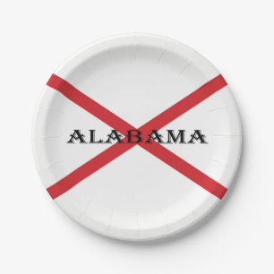 Alabama and Flag ppcnt Paper Plate