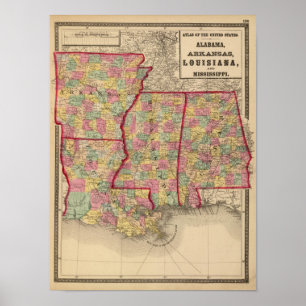 Alabama, Arkansas, Louisiana, and Mississippi 2 Poster