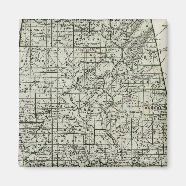 Alabama Atlas Map Magnet (Front)