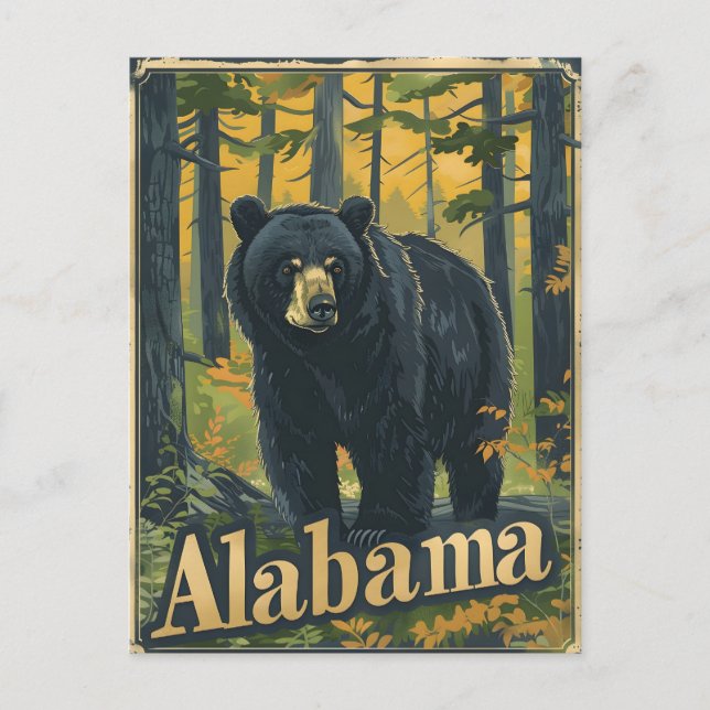 Alabama Black Bear Postcard (Front)