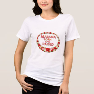 Alabama Born and Raised Illustration Tri-Blend Shirt