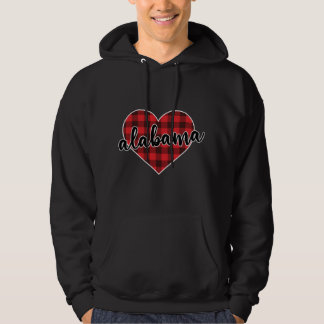 Alabama Buffalo Plaid Heart Cosy Christmas Winter  Hoodie