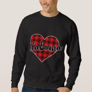 Alabama Buffalo Plaid Heart Cosy Christmas Winter Sweatshirt
