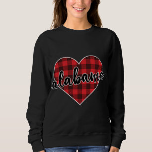Alabama Buffalo Plaid Heart Cosy Christmas Winter  Sweatshirt