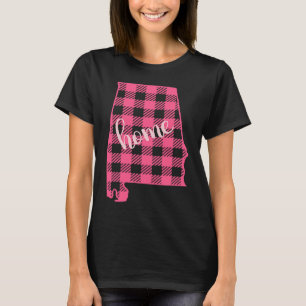 Alabama Buffalo Plaid Home State Country Pink Plai T-Shirt