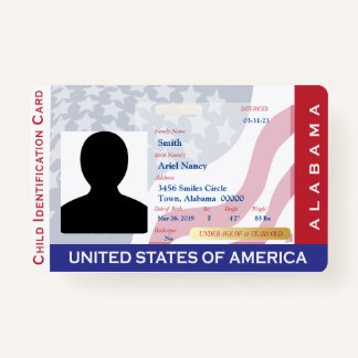ALABAMA - Child ID Card ID Badge