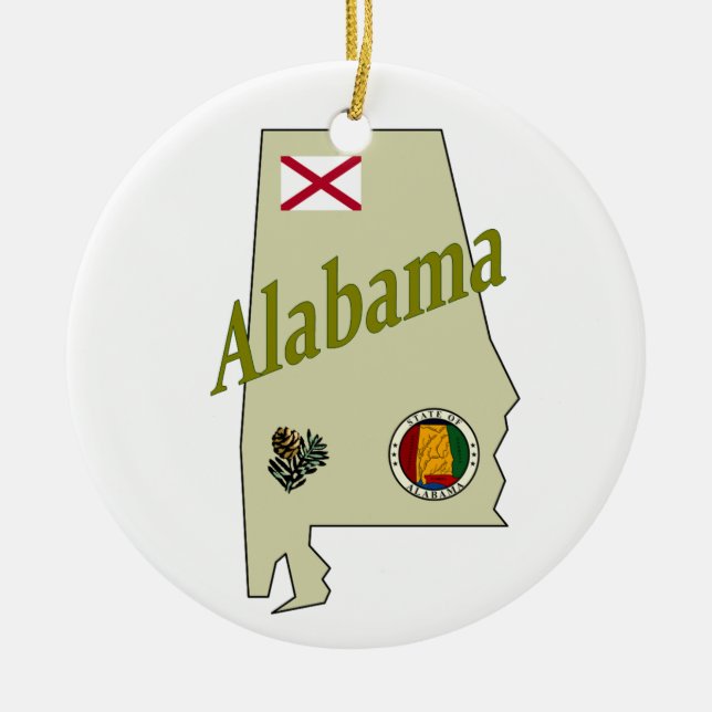 Alabama Christmas Tree Ornament (Front)