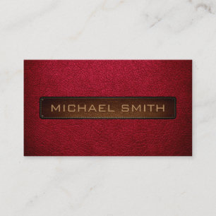 Alabama crimson Leather Look Professional Business Card