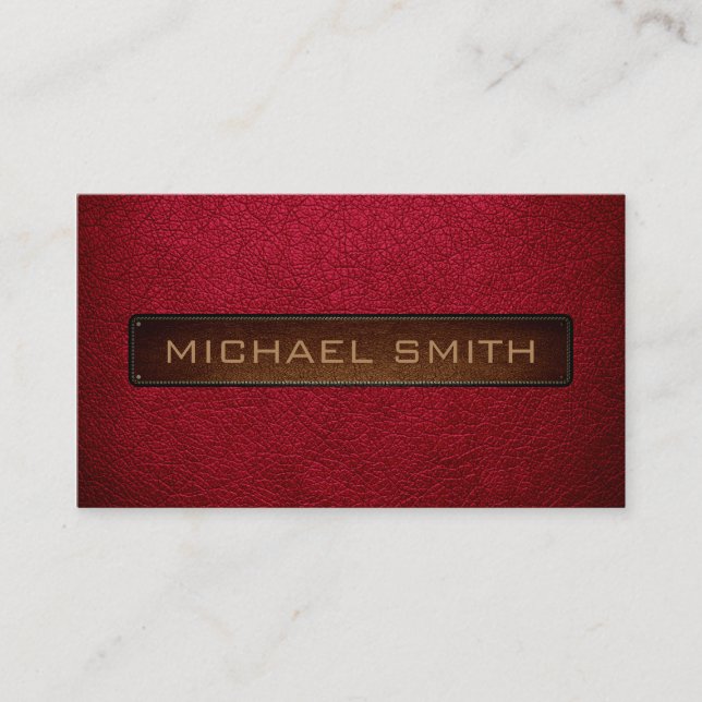 Alabama crimson Leather Look Professional Business Card (Front)