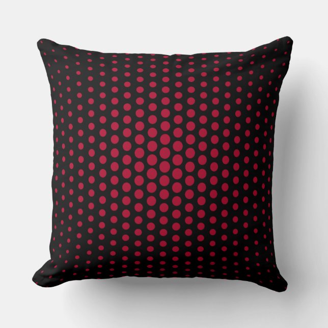 Alabama crimson Techno Dots Modern Black Cushion (Front)